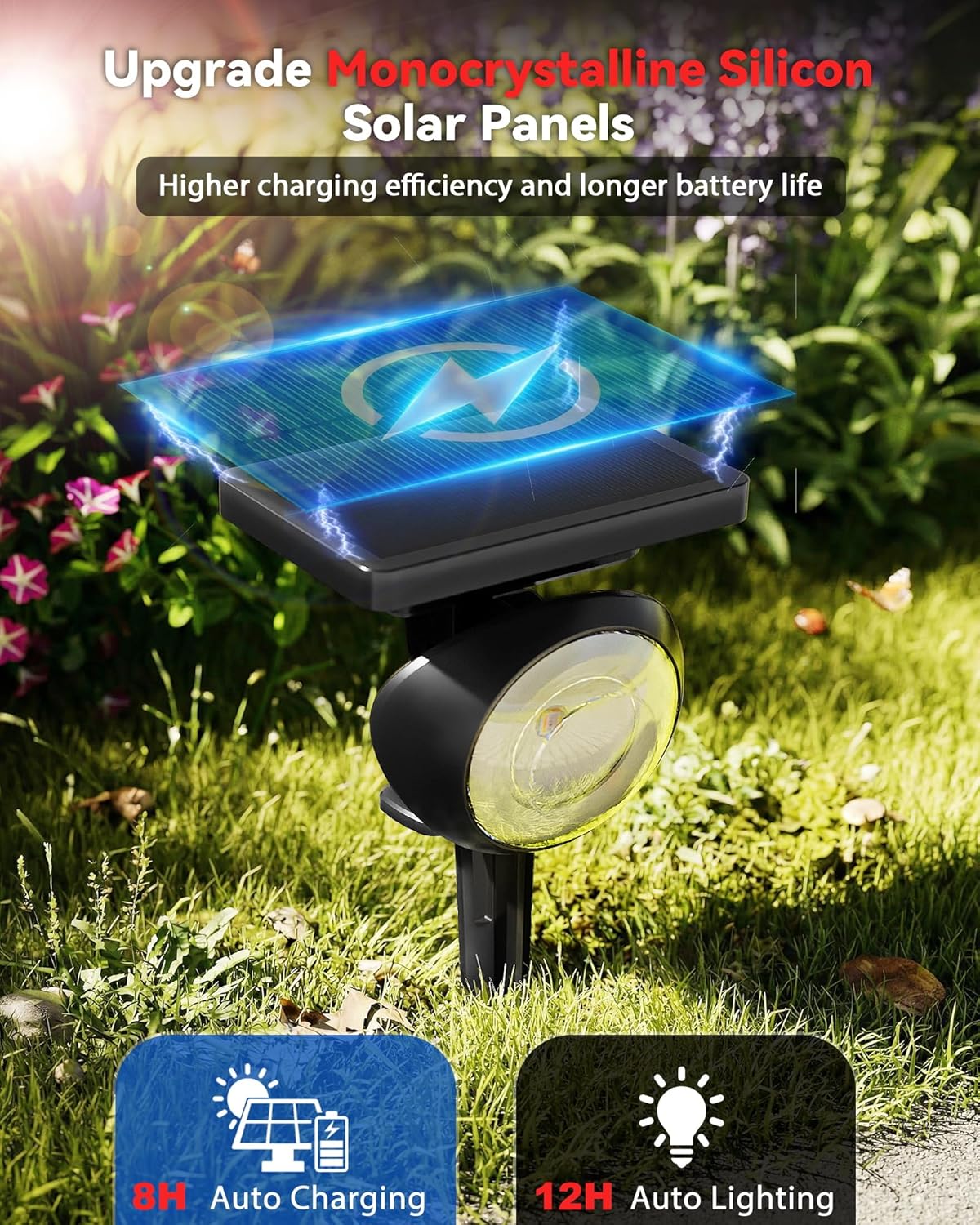 Focos solares RGB3CCT impermeables para jardín y exterior