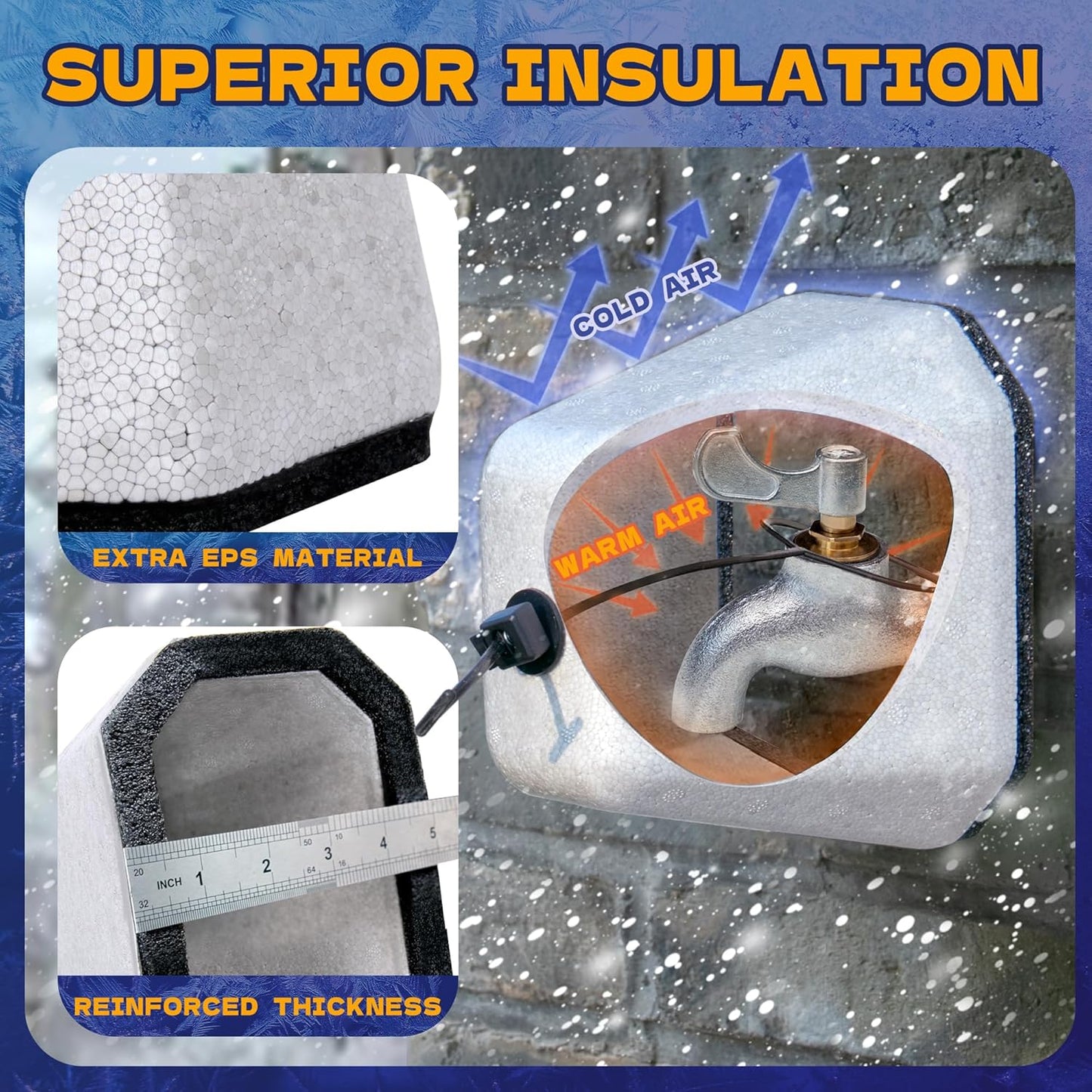 Fundas grifo exterior invierno 4 pzas espuma reutilizable