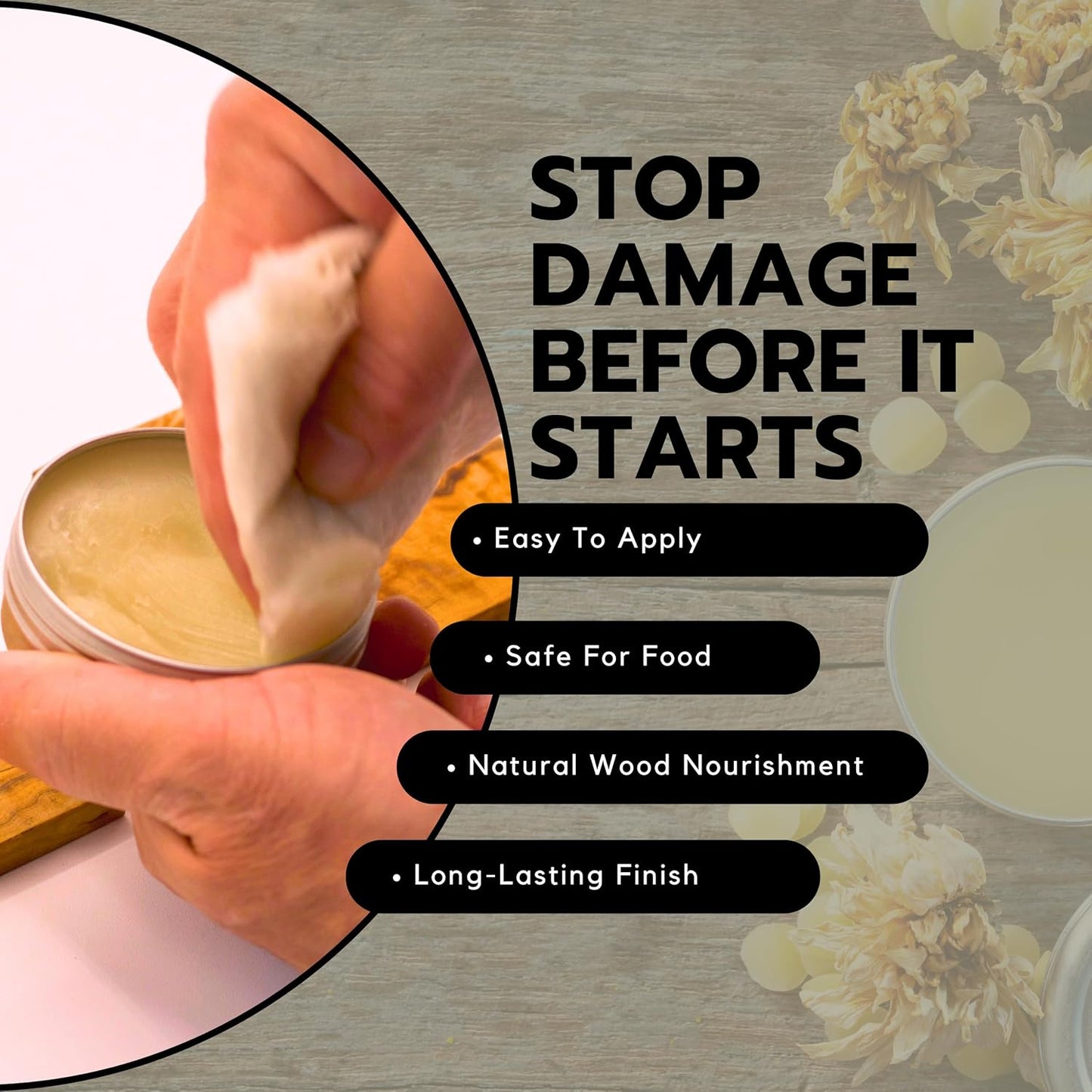 Tabla cortar madera olivo con aceite y cera para cuidado