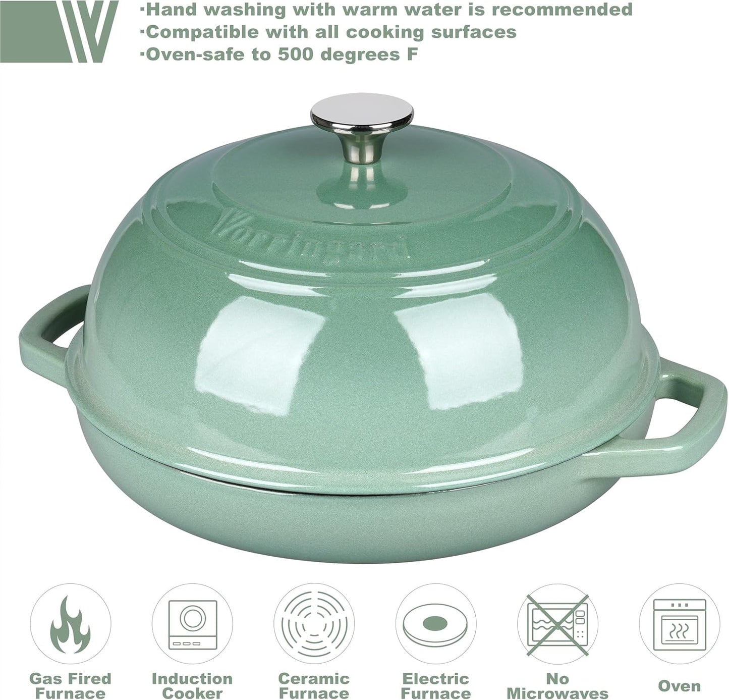 Olla horno holandés hierro fundido esmaltado con tapa 6"