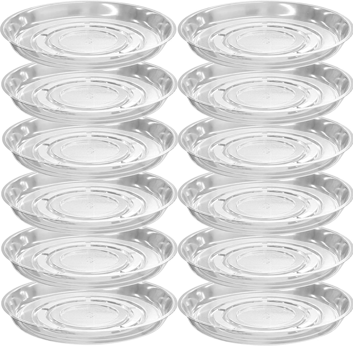 12 Pzas Bandejas Plástico Transparente 10pulg Redondas