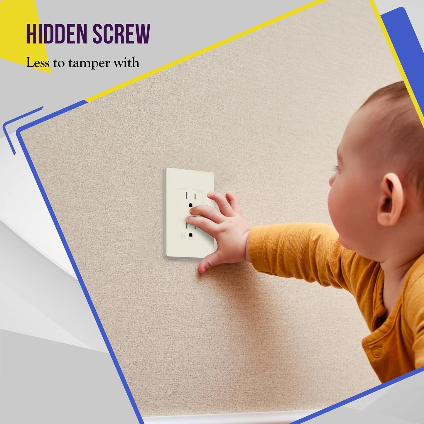 Placa decorativa pared segura para niños 4.68x2.93pulg