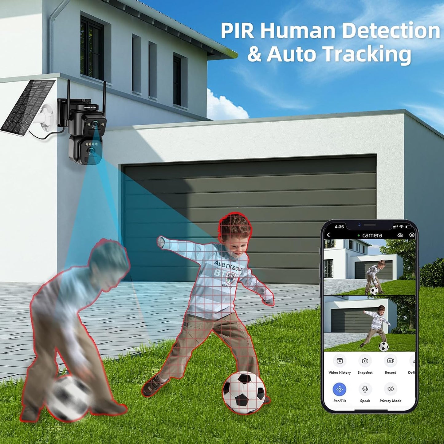 Cámaras seguridad solar 4K inalámbricas 8MP visión nocturna