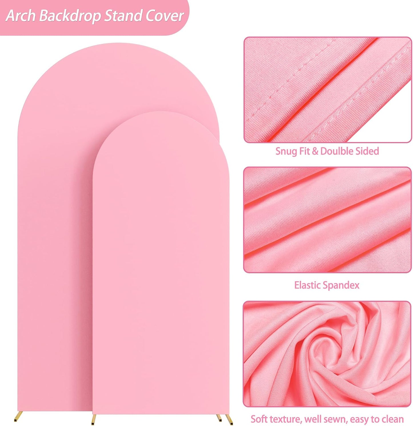 Cubierta arco boda 7.2ft set 2 spandex rosa redonda decoración