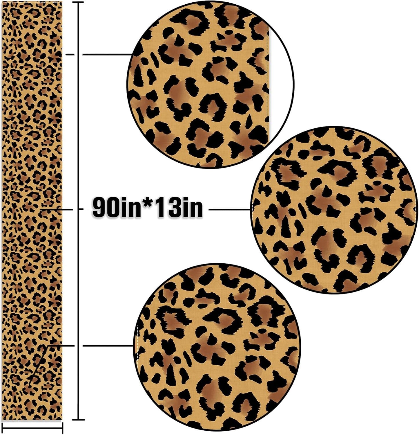 Decoración fiesta leopardo camino mesa 13x90pulg