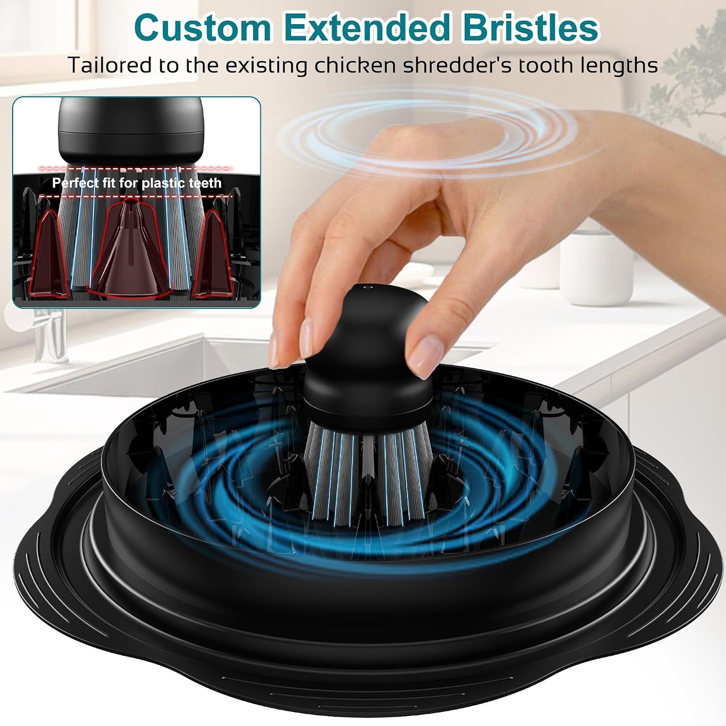 Cepillo cocina trituradora pollo agarre ergonómico negro