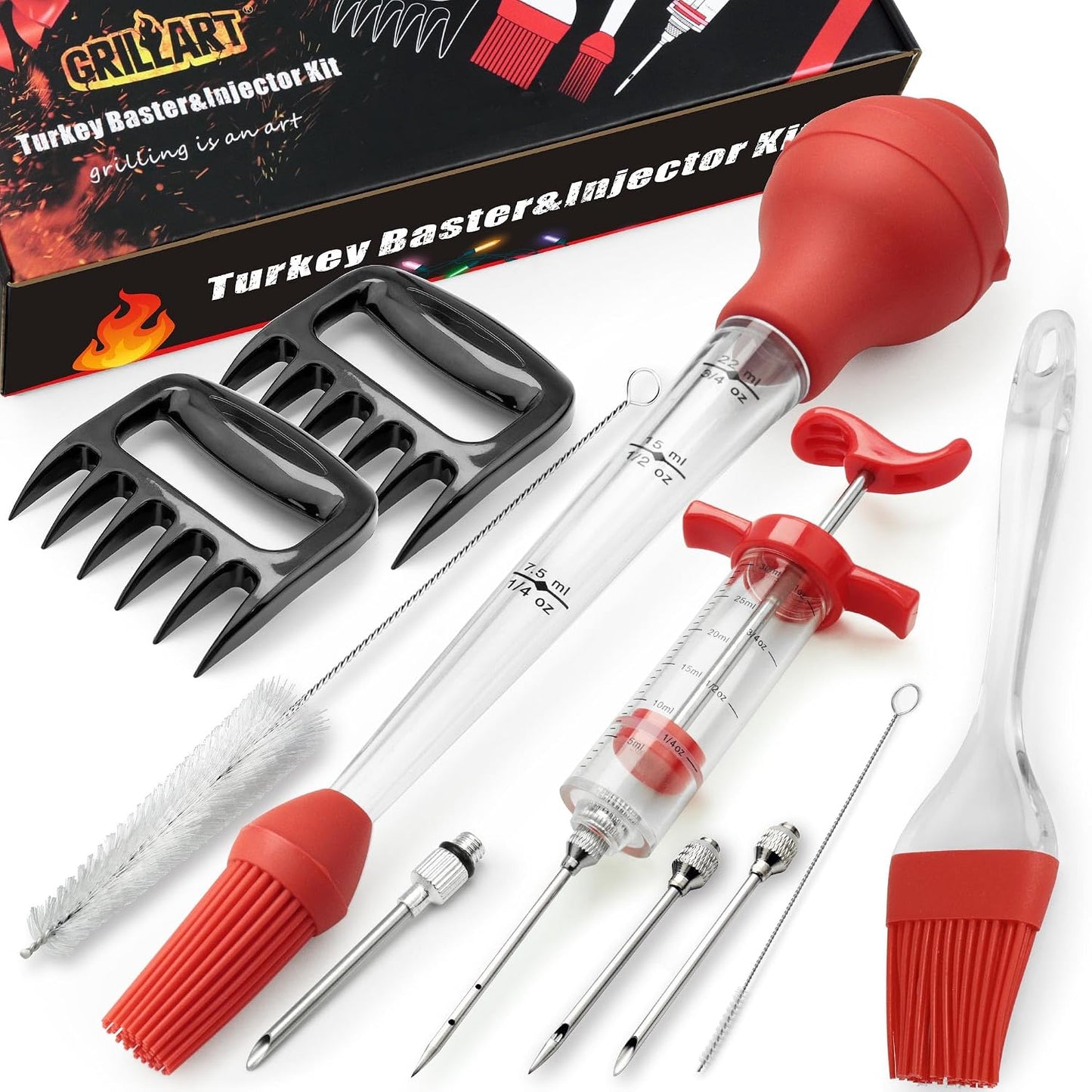 Kit jeringa inyector carne Acción de Gracias con cepillo