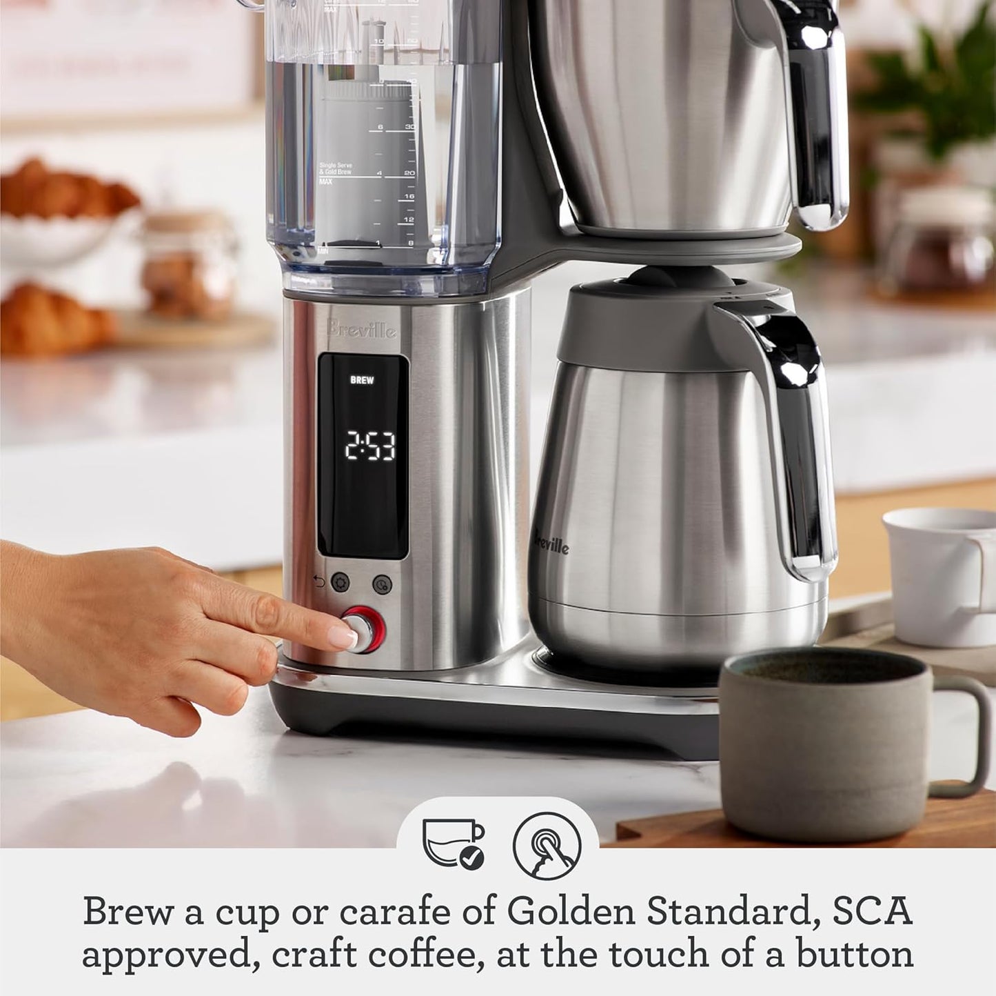 Cafetera de goteo Breville Luxe trufa negra con jarra térmica