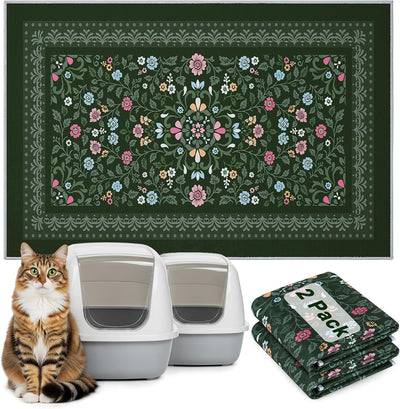 Tapete arena gato 2pzas 33x22pulg lavable antideslizante