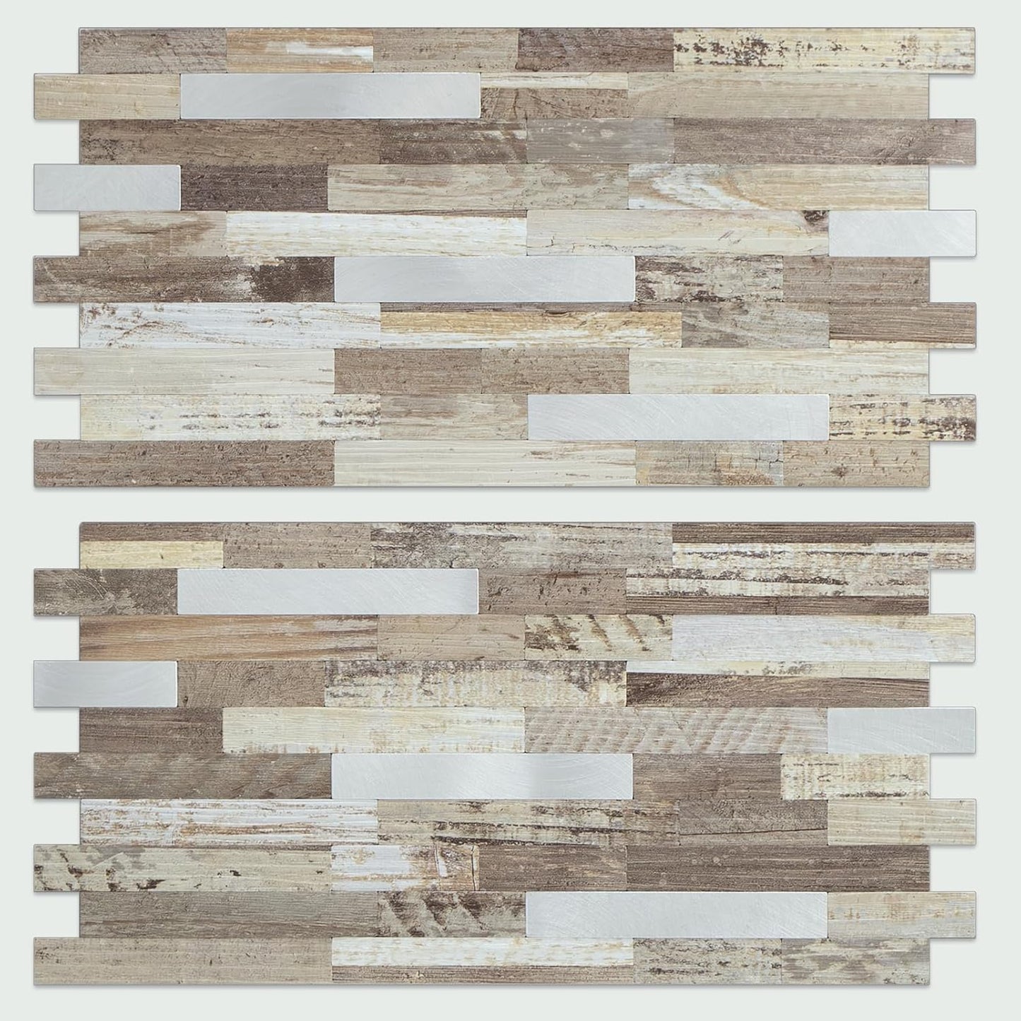 Protector salpicaduras baño PVC madera beige