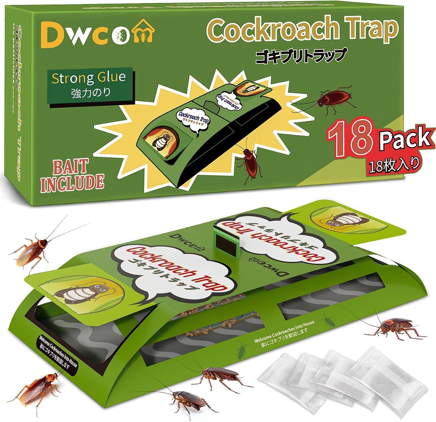 18 Trampas Adhesivas para Cucarachas, Hormigas y Arañas