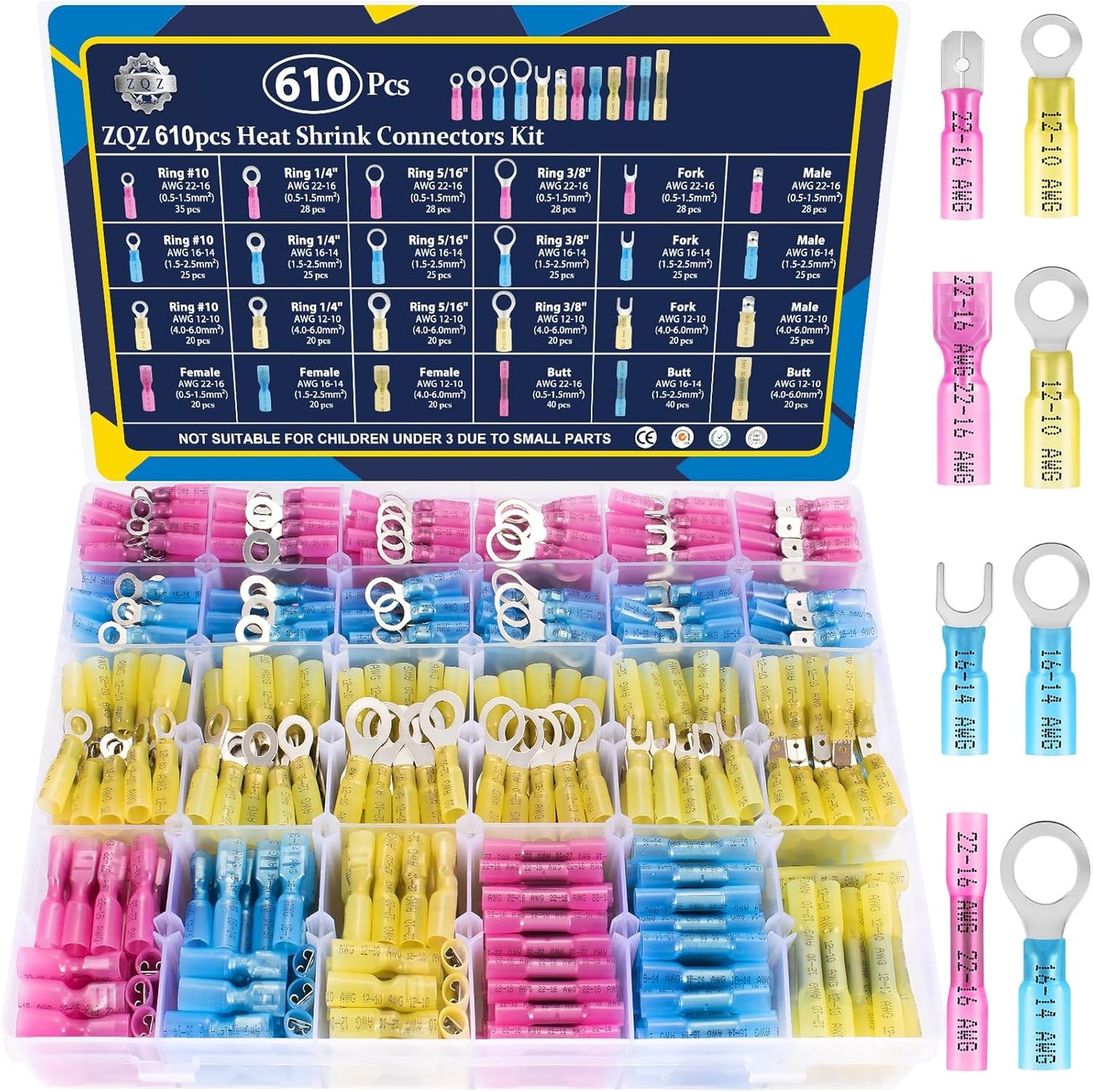 Kit conectores termorretráctiles eléctricos marinos impermeables