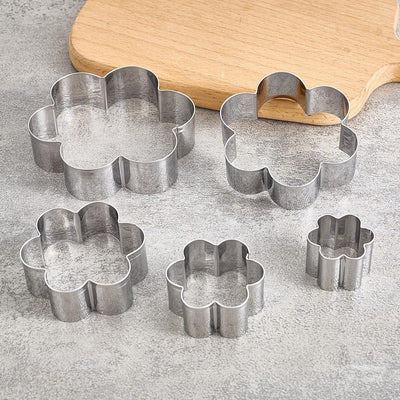 Set 5 cortadores galletas acero inox 1.3-3.7pulg