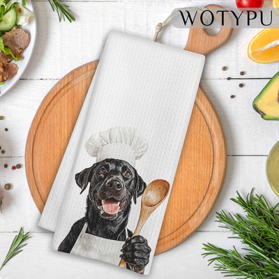 Toallas de cocina para perros labradores negros, regalo para chefs y amantes de los perros 16x24