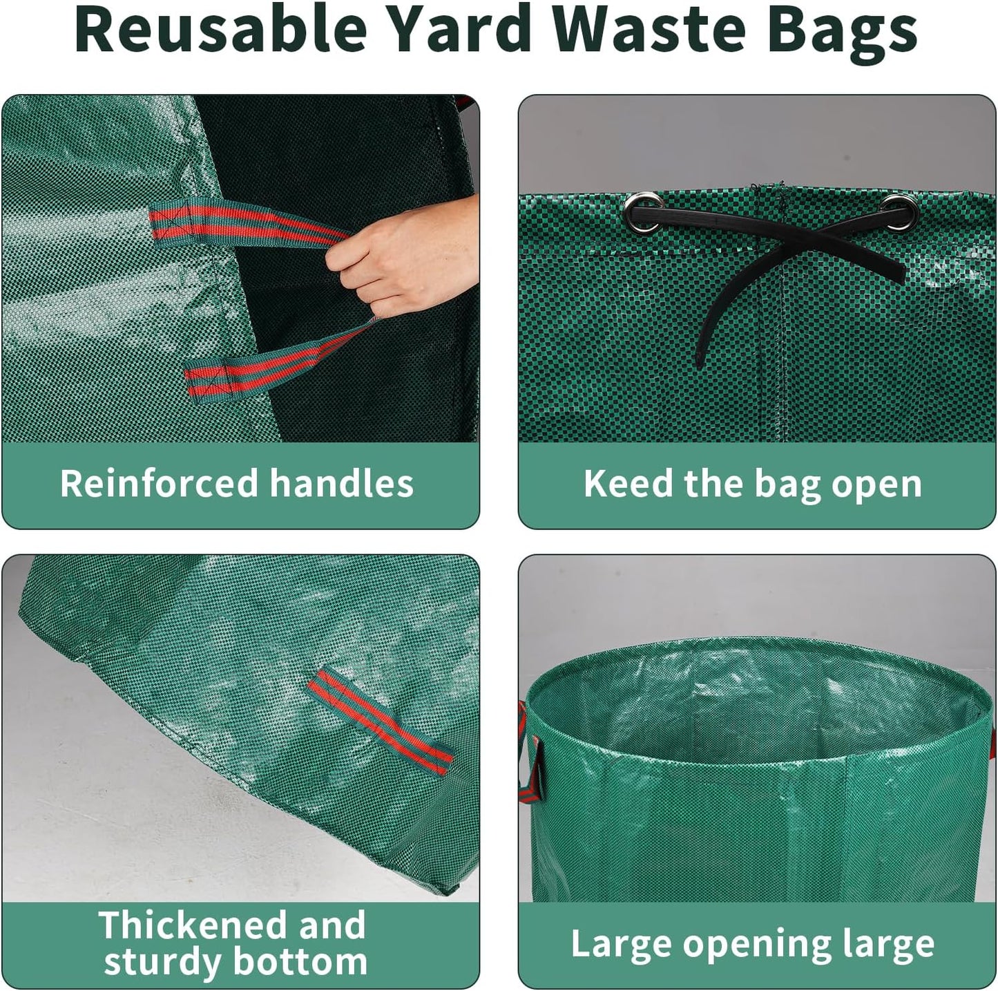 3 Pzas Bolsas Jardín 72gal Reutilizables Resistentes
