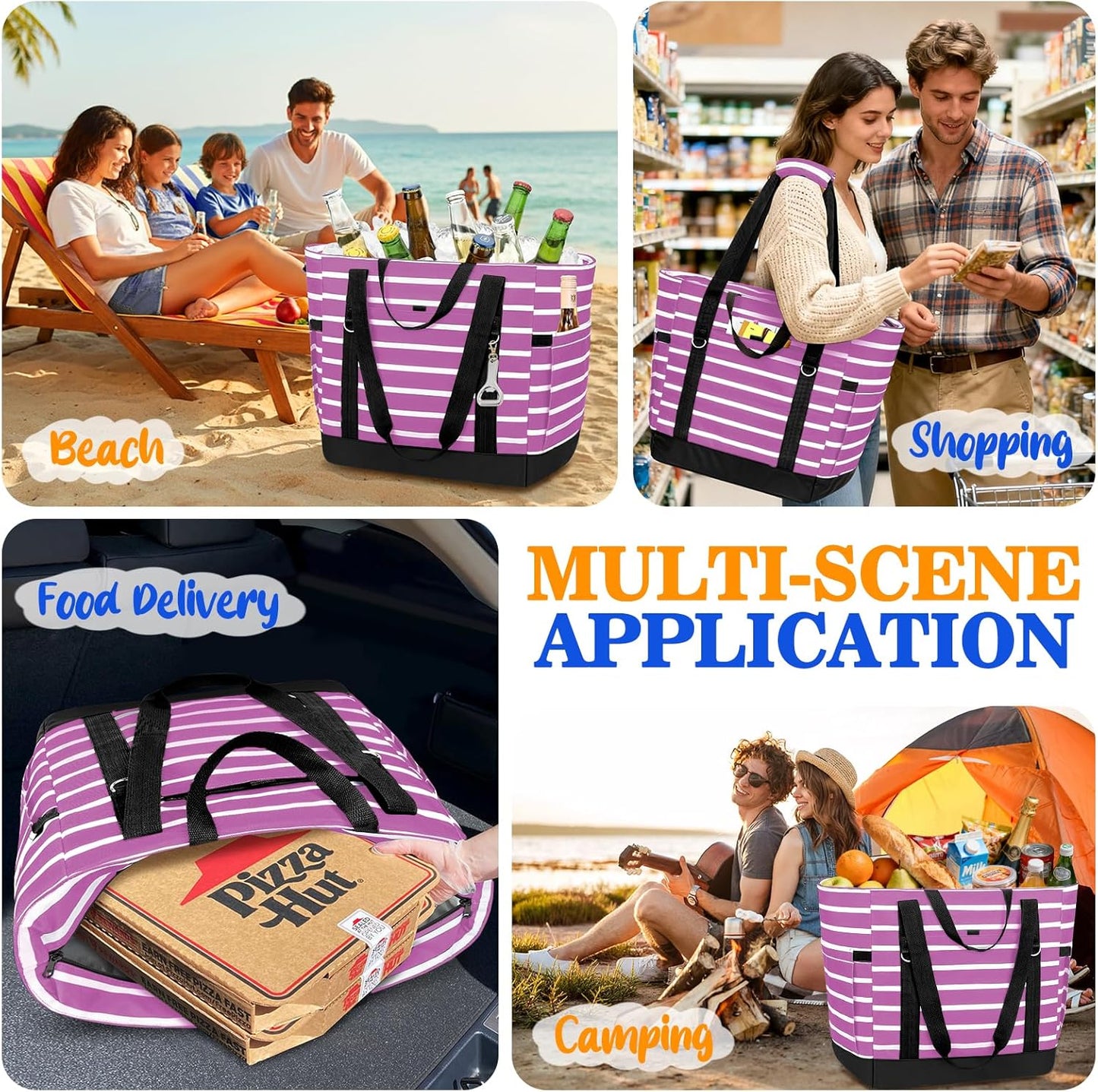 Bolsa térmica suave aislada para viajes y picnics con cremallera