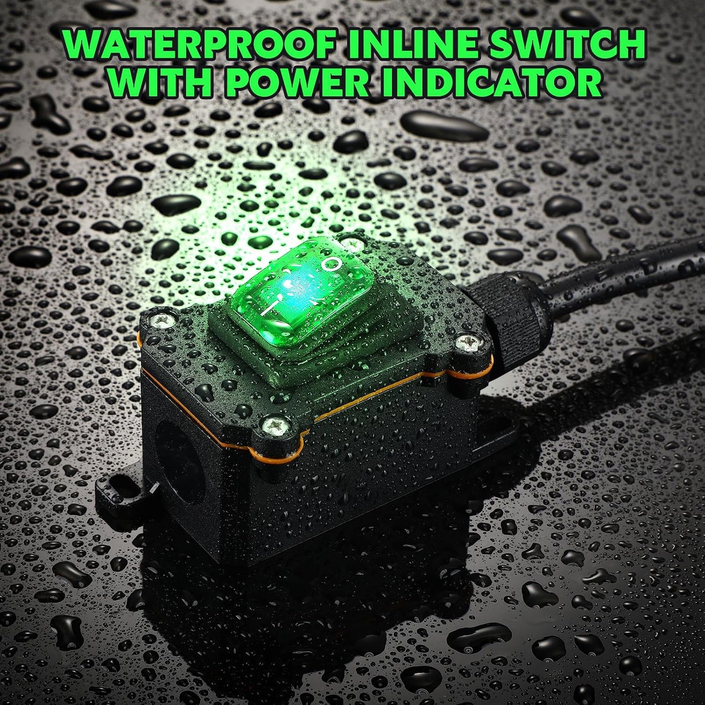 Cable extensión IP67 con interruptor 20A 125V LED verde