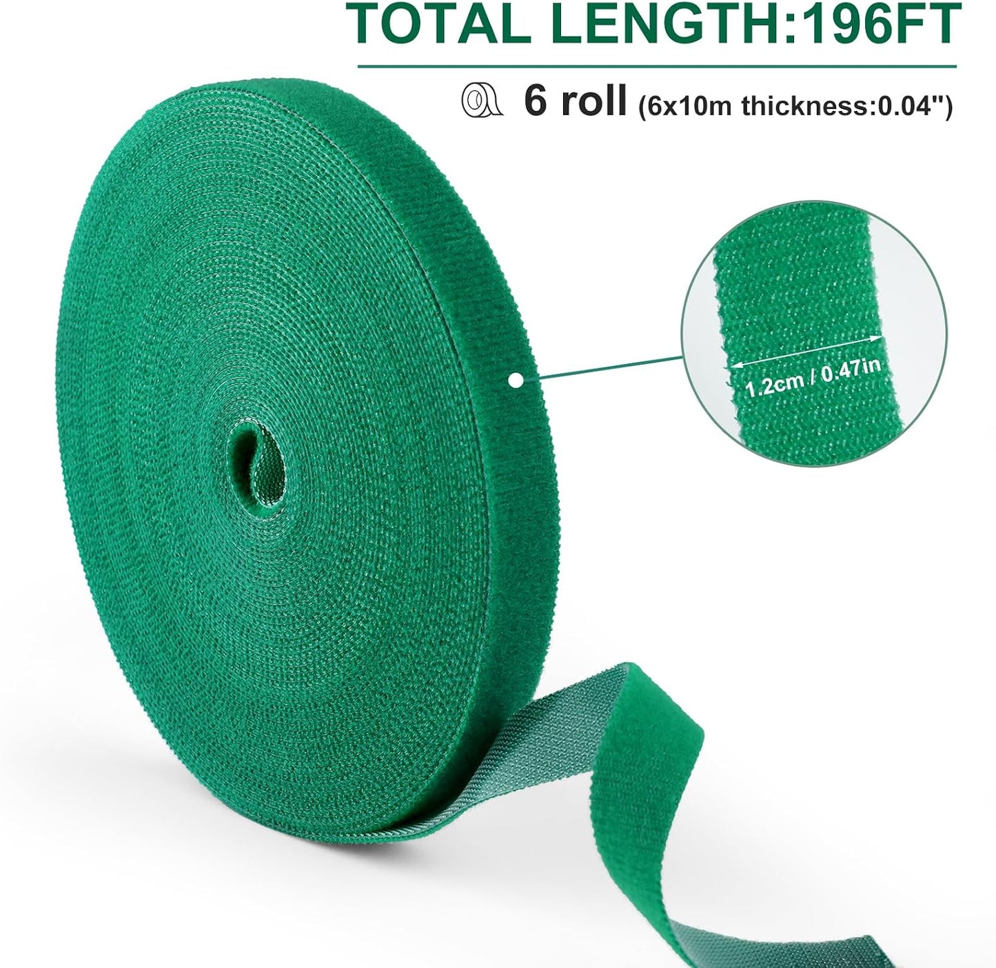 Cinta verde jardín 196ft lazo giratorio 1/2pulg soportes ajustables