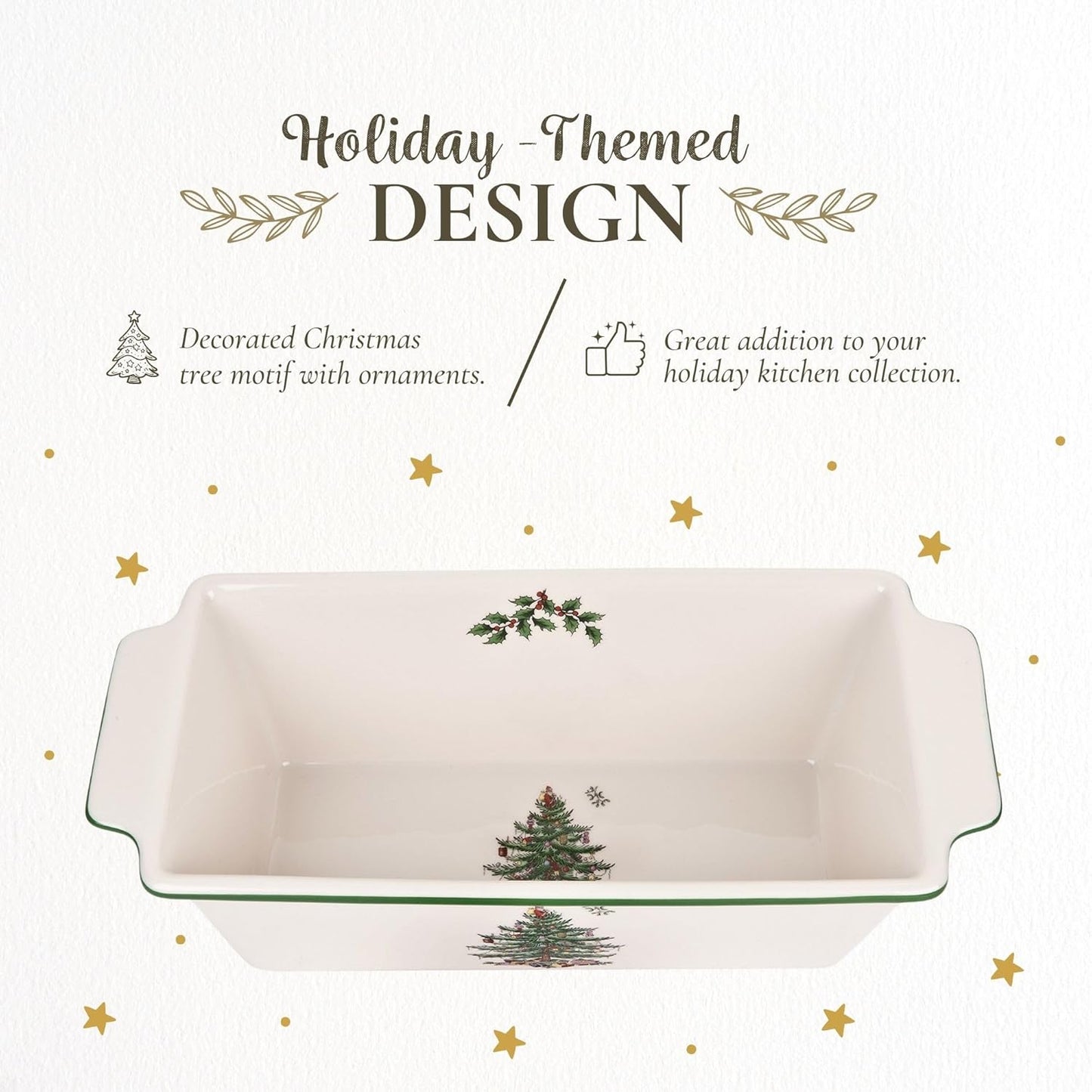 Molde Pan Navidad 7.75x3.5pulg Set 2 Sartenes Antiadherentes Loza