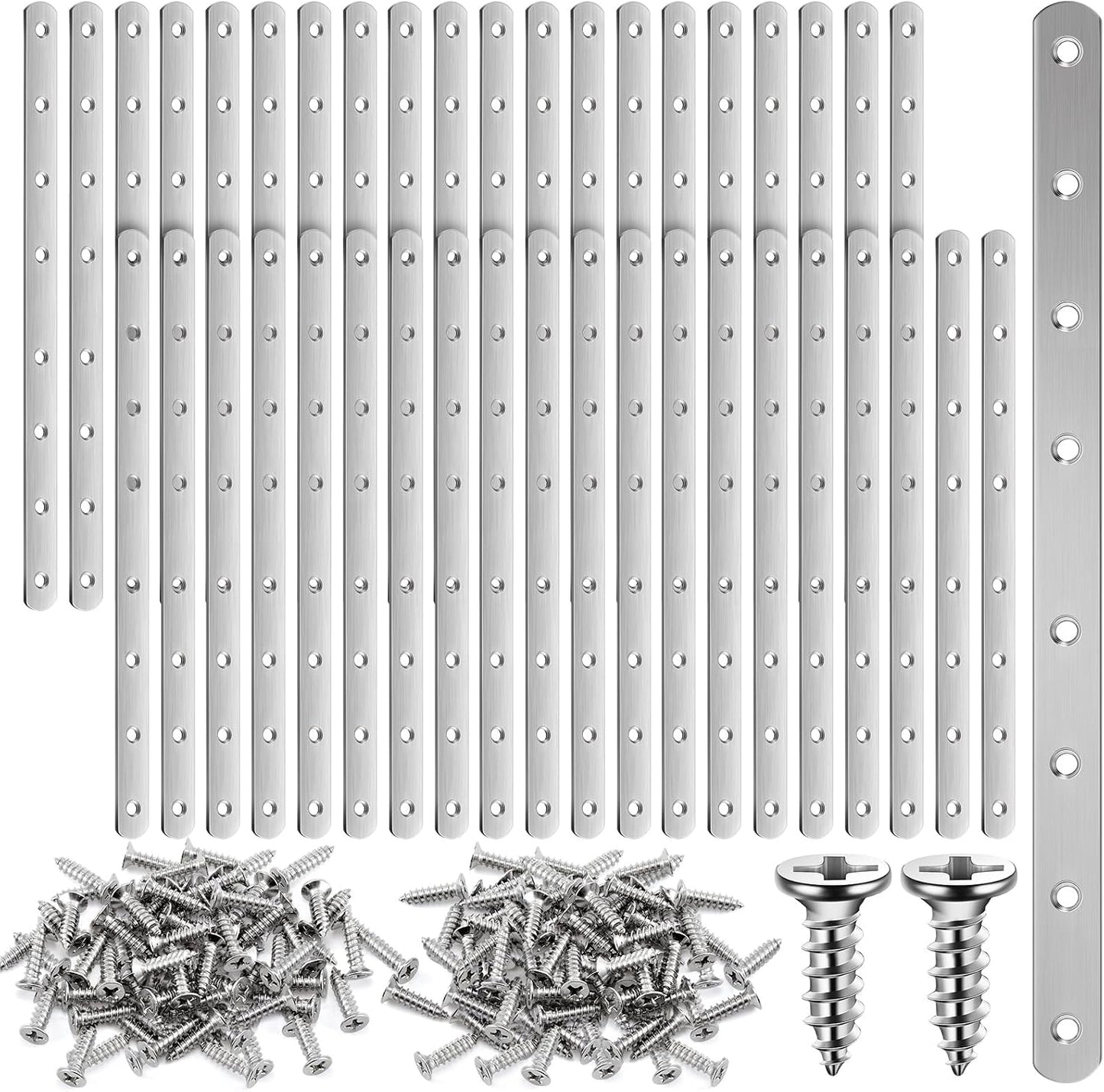 40 Pzas Placa Acero Inox 12pulg Soporte Plano Con Agujeros