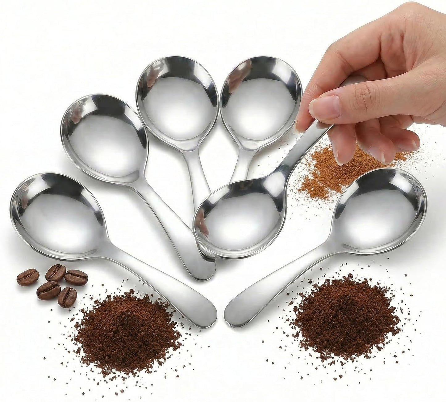 6 Pzas Cucharas Acero Inox para Condimentos 3.62pulg