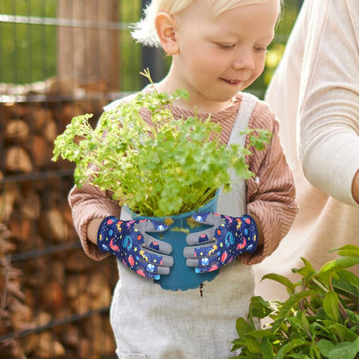 Guantes jardinería niños cuero transpirable para plantar y podar