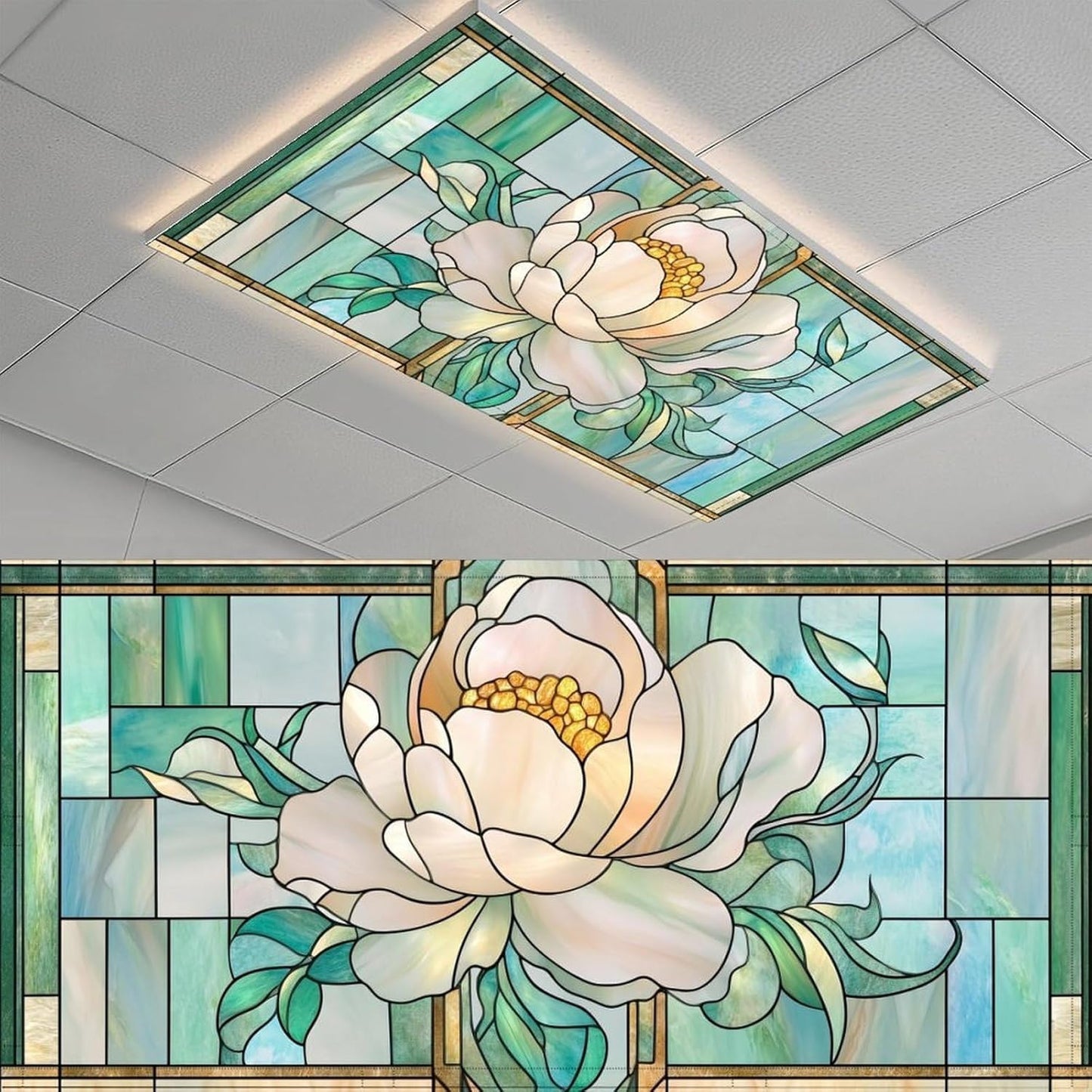 2 Cubiertas Luz Fluorescente Magnolia 4x2 para Oficina y Escuela