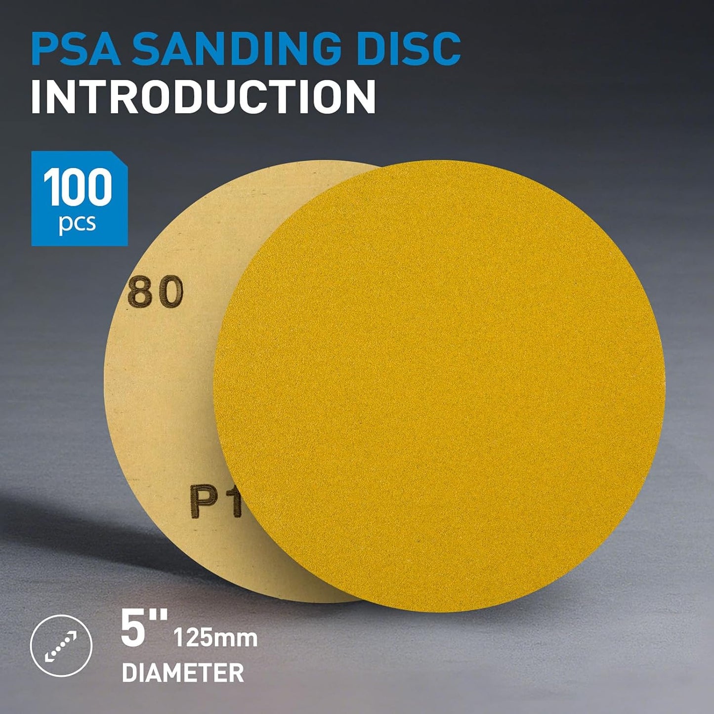 100 Discos Lija PSA 5pulg Grano 180 Aluminio Pintura Auto Metal