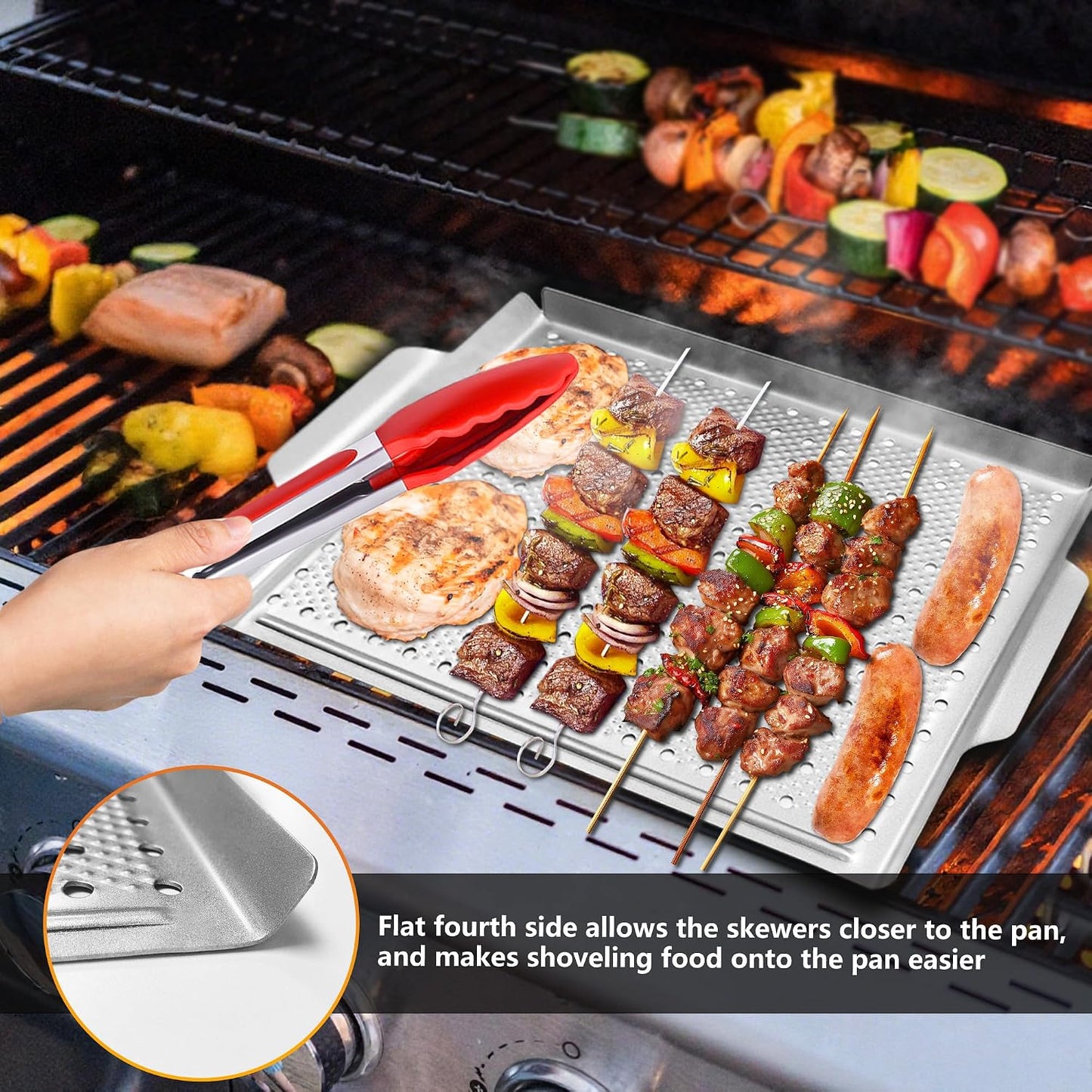Sartén antiadherente para parrilla 15x11 con asas