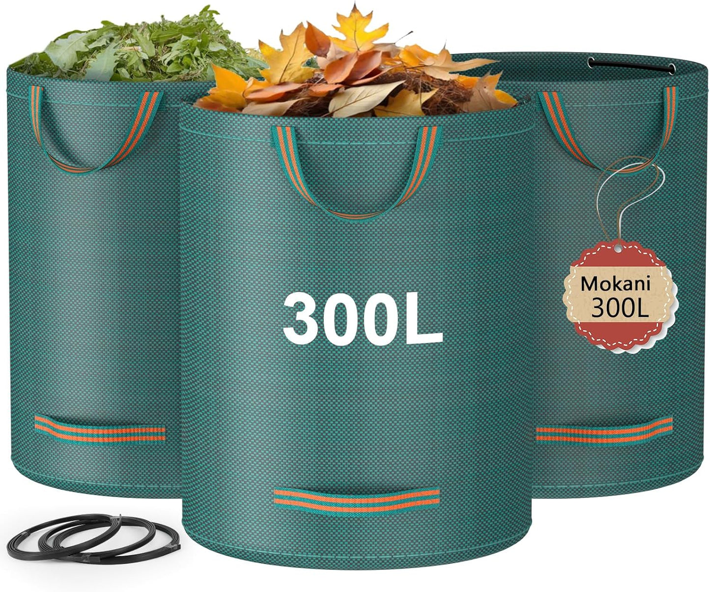 Bolsas basura reutilizables 79gal para jardín con asas 3uds