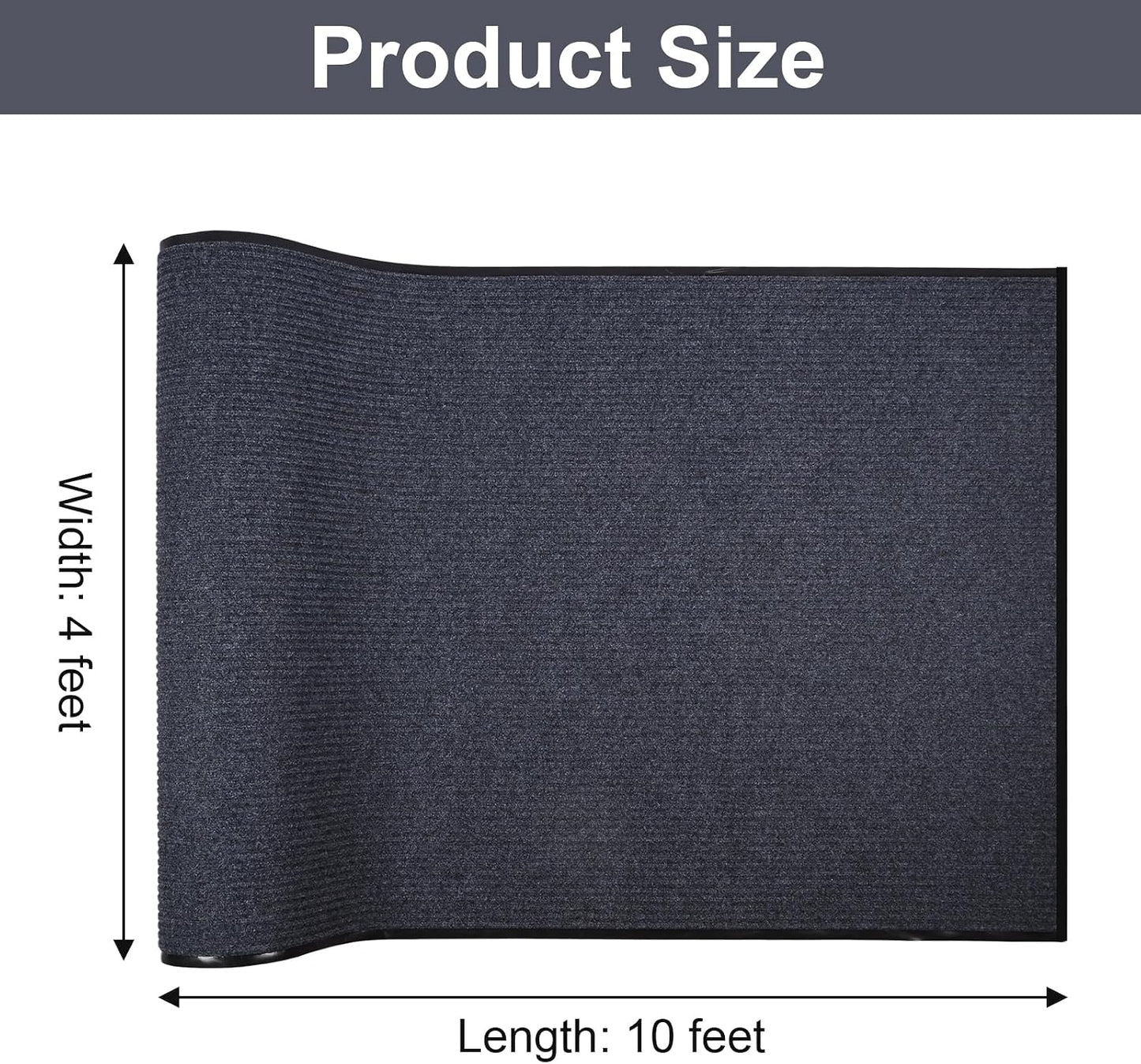 Tapete pasillo exterior doble raya antideslizante 4x10ft gris