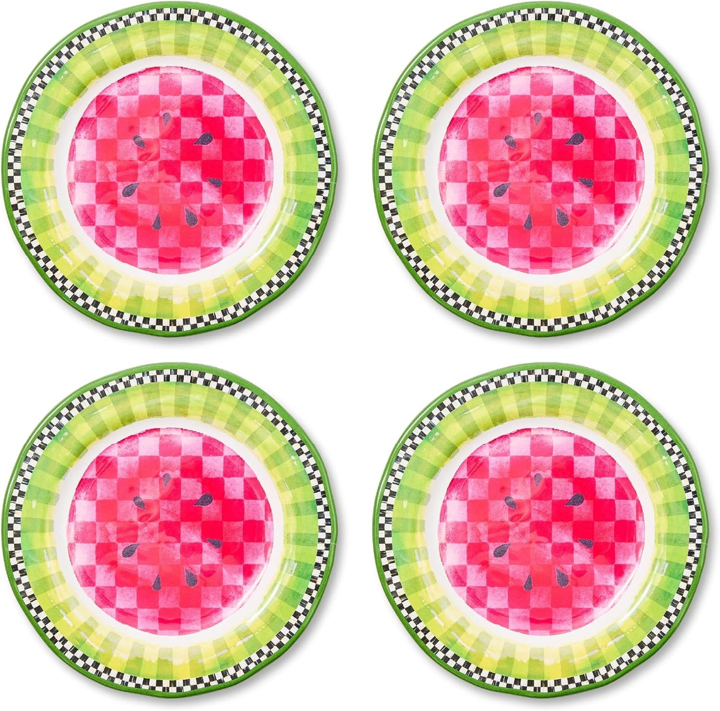 Set 4 Platos Ensalada Melamina 9pulg Sandía