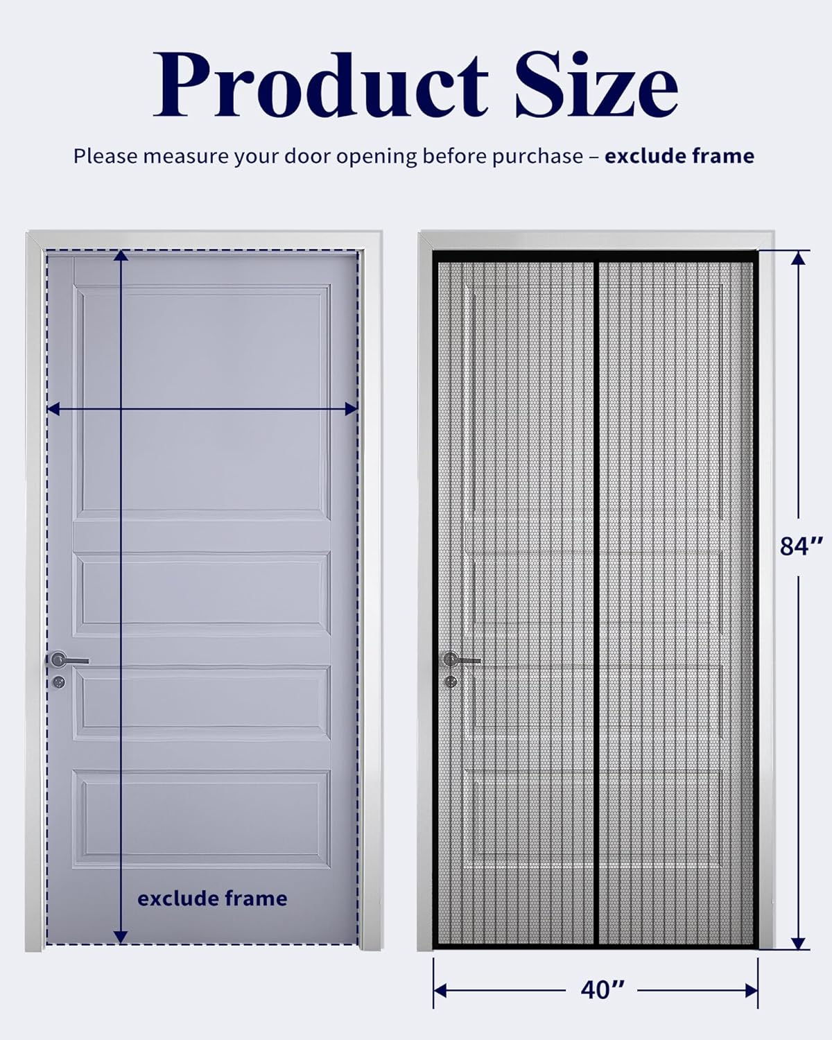 Puerta mosquitera magnética retráctil 40x84pulg