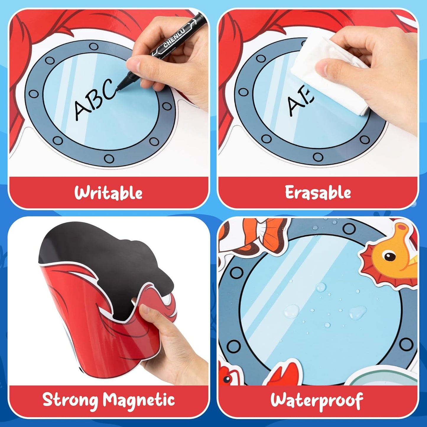 7 imanes de sirena para puerta decoración verano animales marinos
