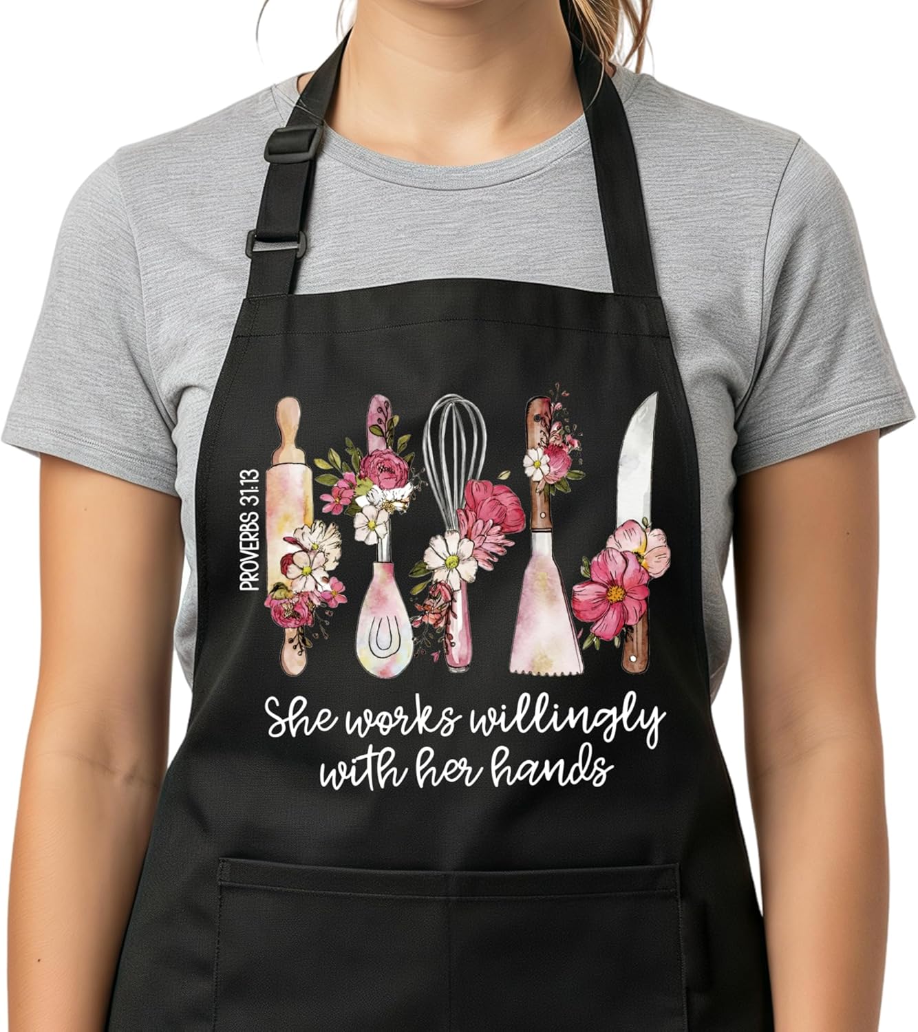 Delantal de cocina religioso para mujer cristiana