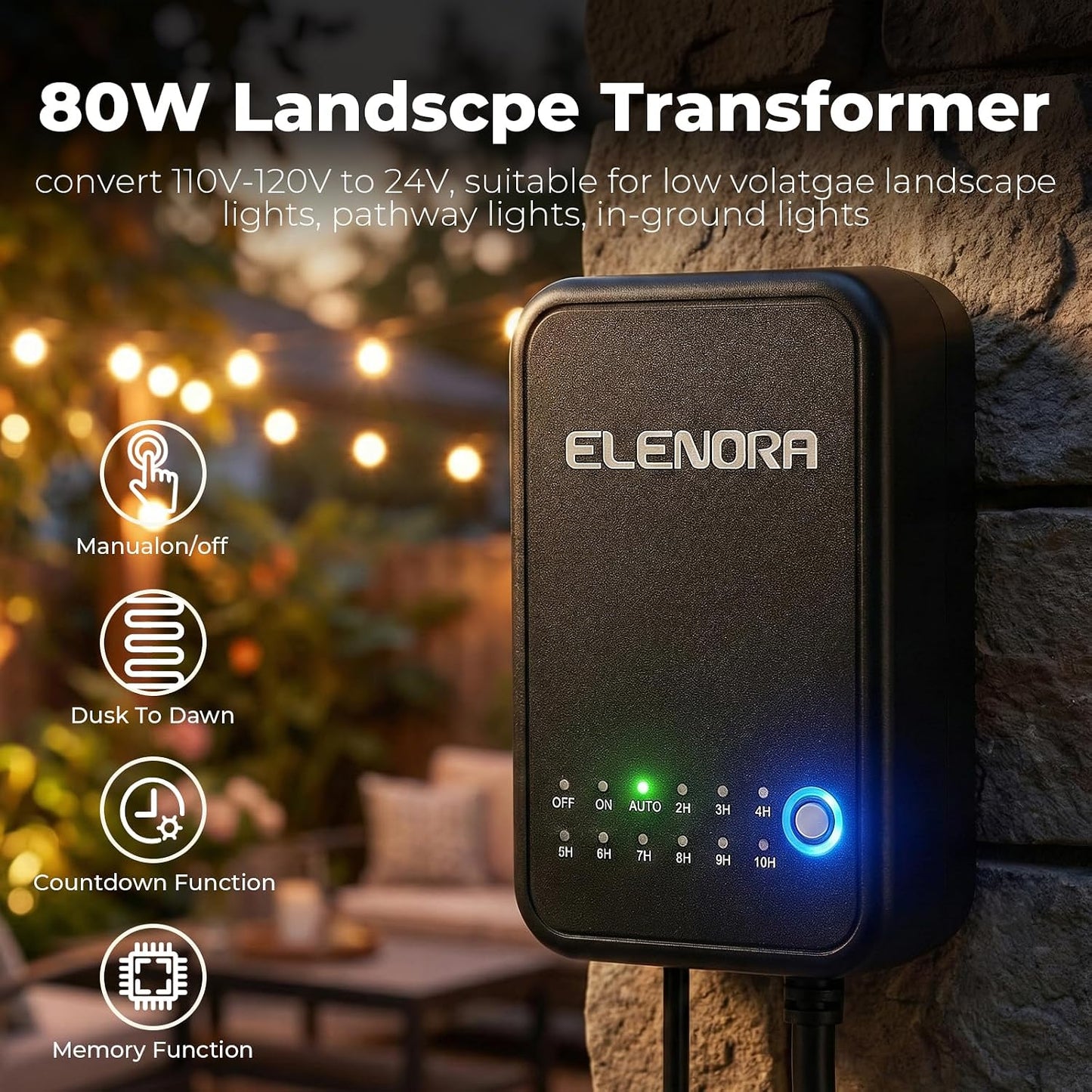 Kit iluminación paisaje 6W LED blancas cálidas 2700K impermeables