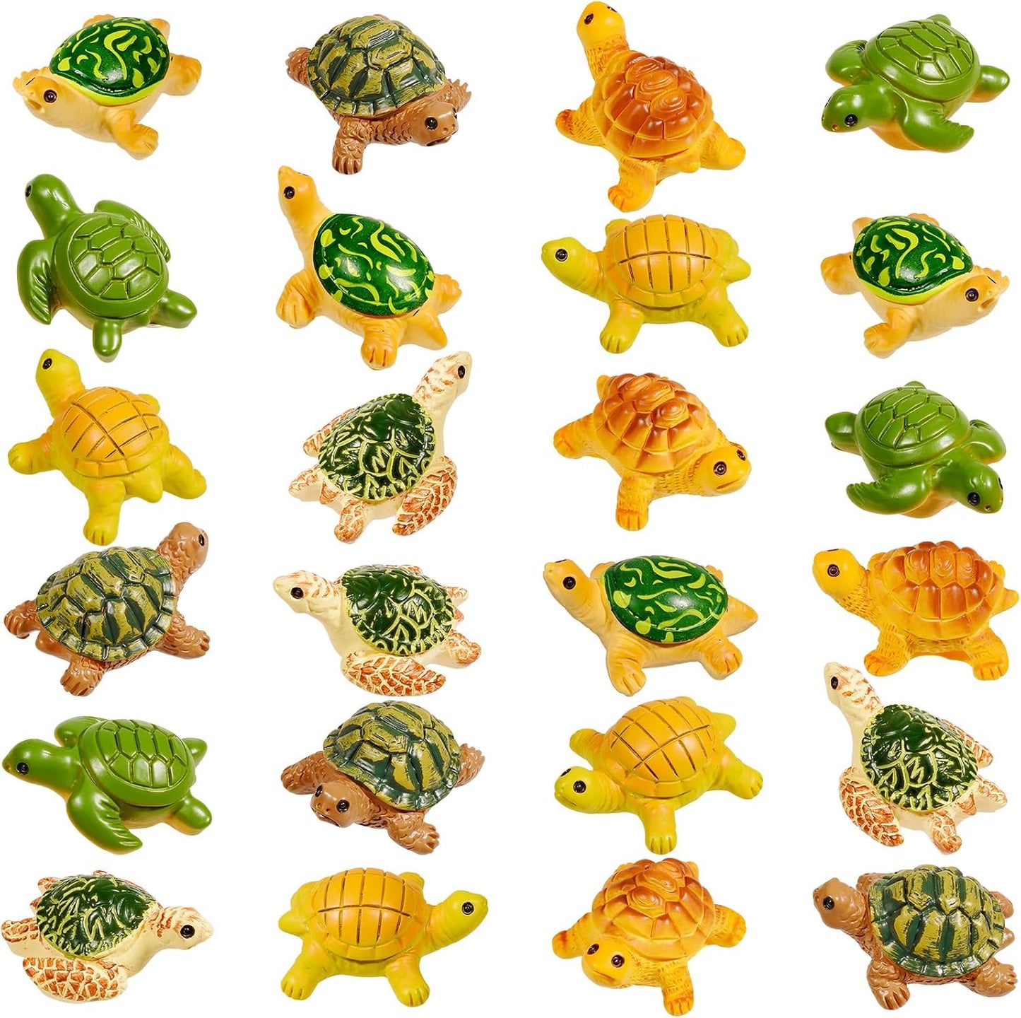 24 Mini Tortugas Resina Decoración Jardín de Hadas Pasteles
