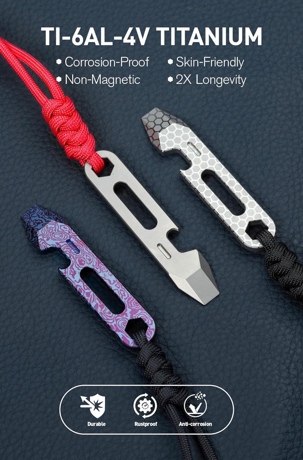 Multiherramienta EDC titanio 4en1 con regla 2pulg