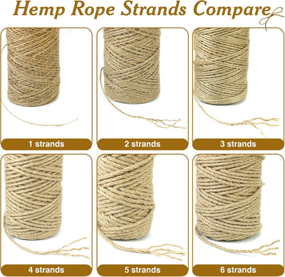 Cuerda yute natural 0.039in*1148pies para manualidades y decoración