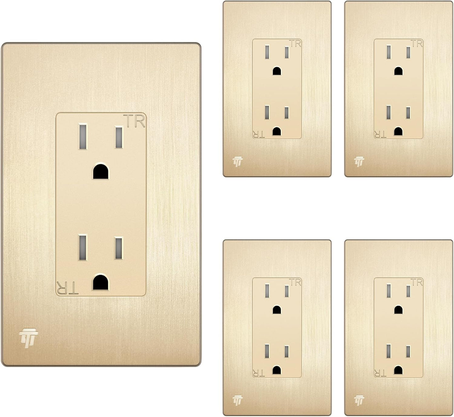 Toma corriente decorativa para niños 15A 125V oro cepillado