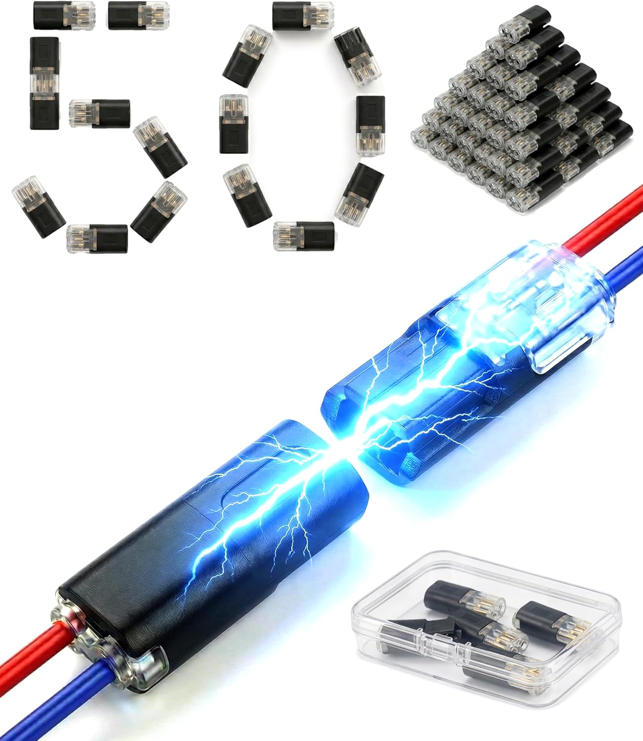 50 Pzas Conector doble cable bloqueo presi