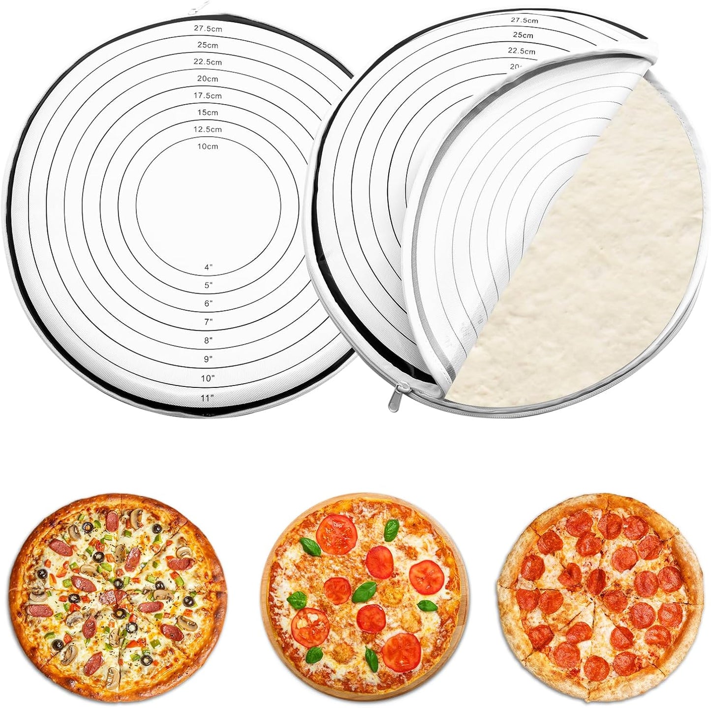 Bolsas enrollables de silicona con cremallera para masa, pastel, pizza y pan