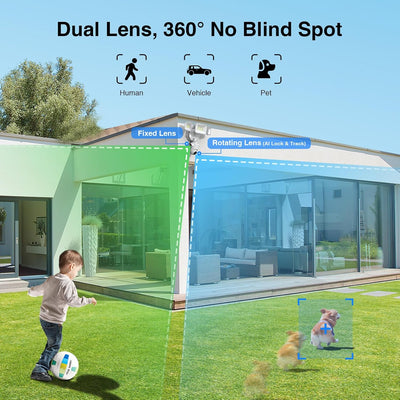 Luz de seguridad con cámara 4MP 5500LM 360° Alexa