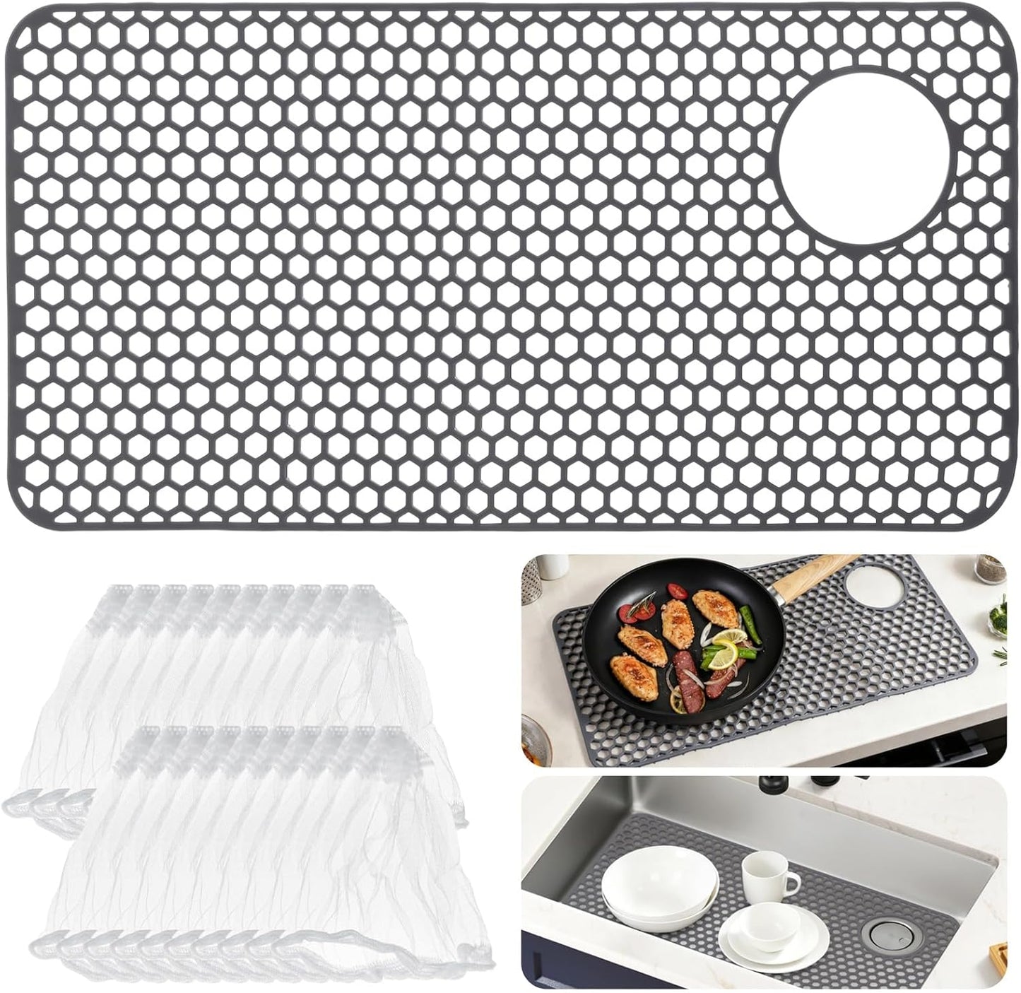 Protector fregadero silicón 28x14pulg antiderrap