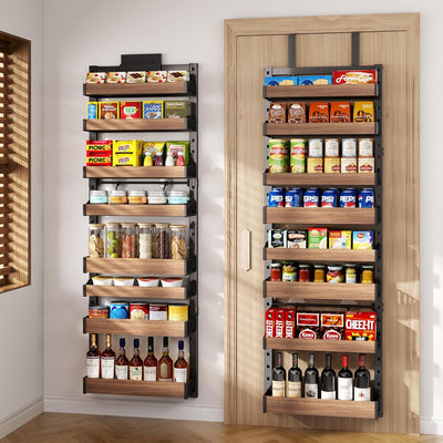 Organizador puerta 8 niveles metal estante especias cesta ajustable