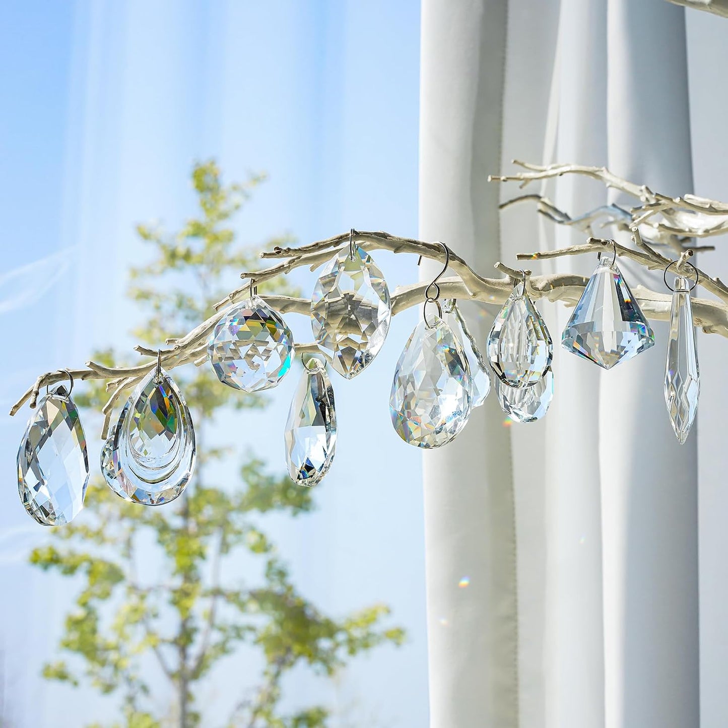 12 Lámparas de Cristal Colgantes Decoración Hogar