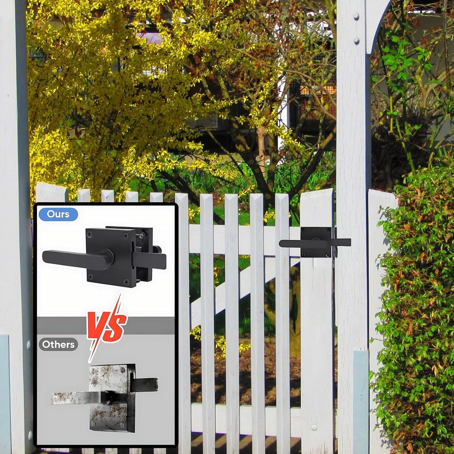 Pestillo puerta acabado mate aluminio doble cara exterior negro