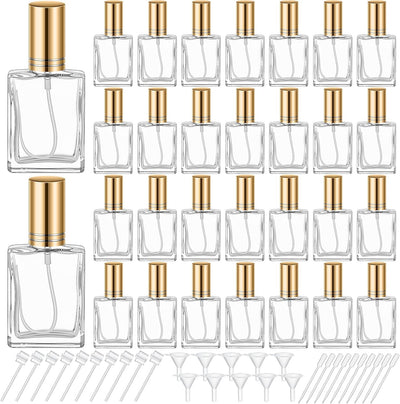 Botellas perfume vidrio 1.7oz vacías recargables con bomba