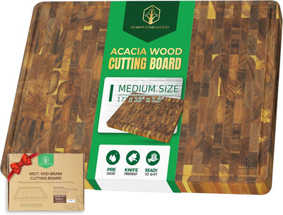 Tabla Cortar Acacia Grano Fino 17x13pulg Caja