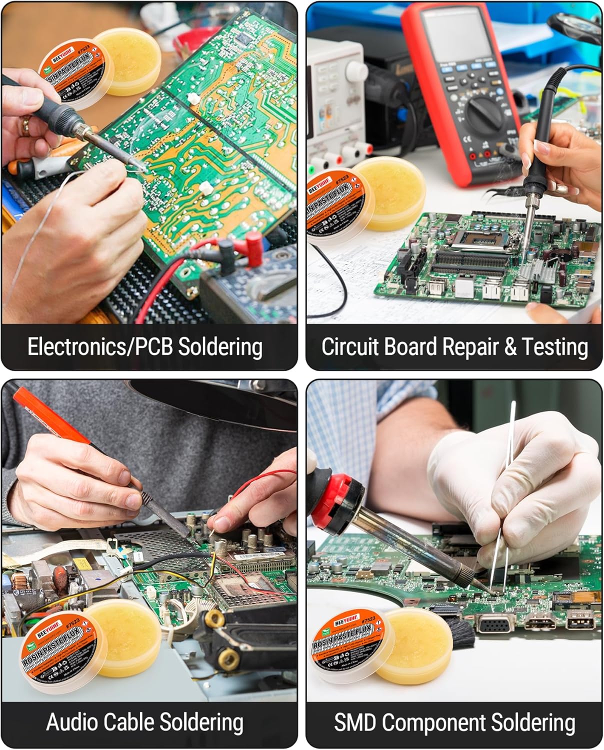 Fundente soldadura 2 frascos 1.41oz para SMD BGA PCB